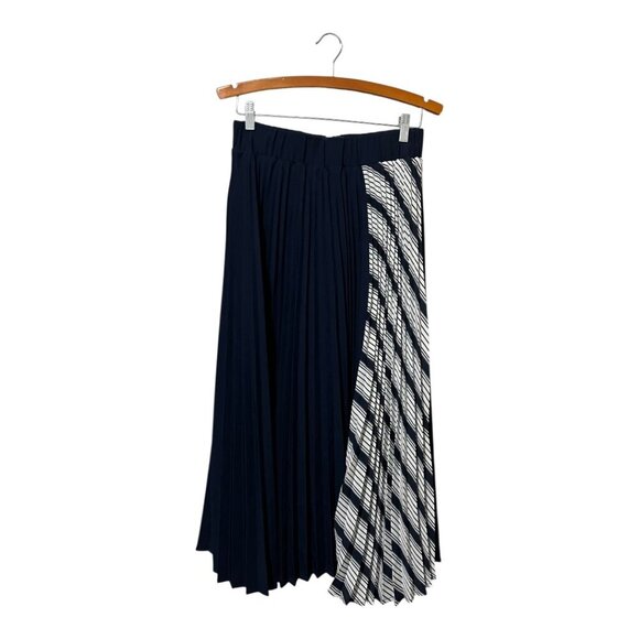 Gracia Women's Skirt Pleated Accordion Blue Size Large Pull On Midi Modest - Picture 2 of 6